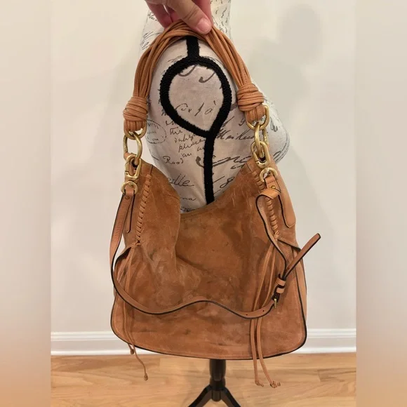 Stuart Weitzman brown suede leather shoulder or crossbody bag - Picture 2 of 13